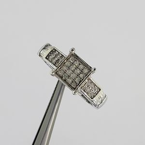 Micro Pave Set Ladies 925 Sterling Silver CZ Ring